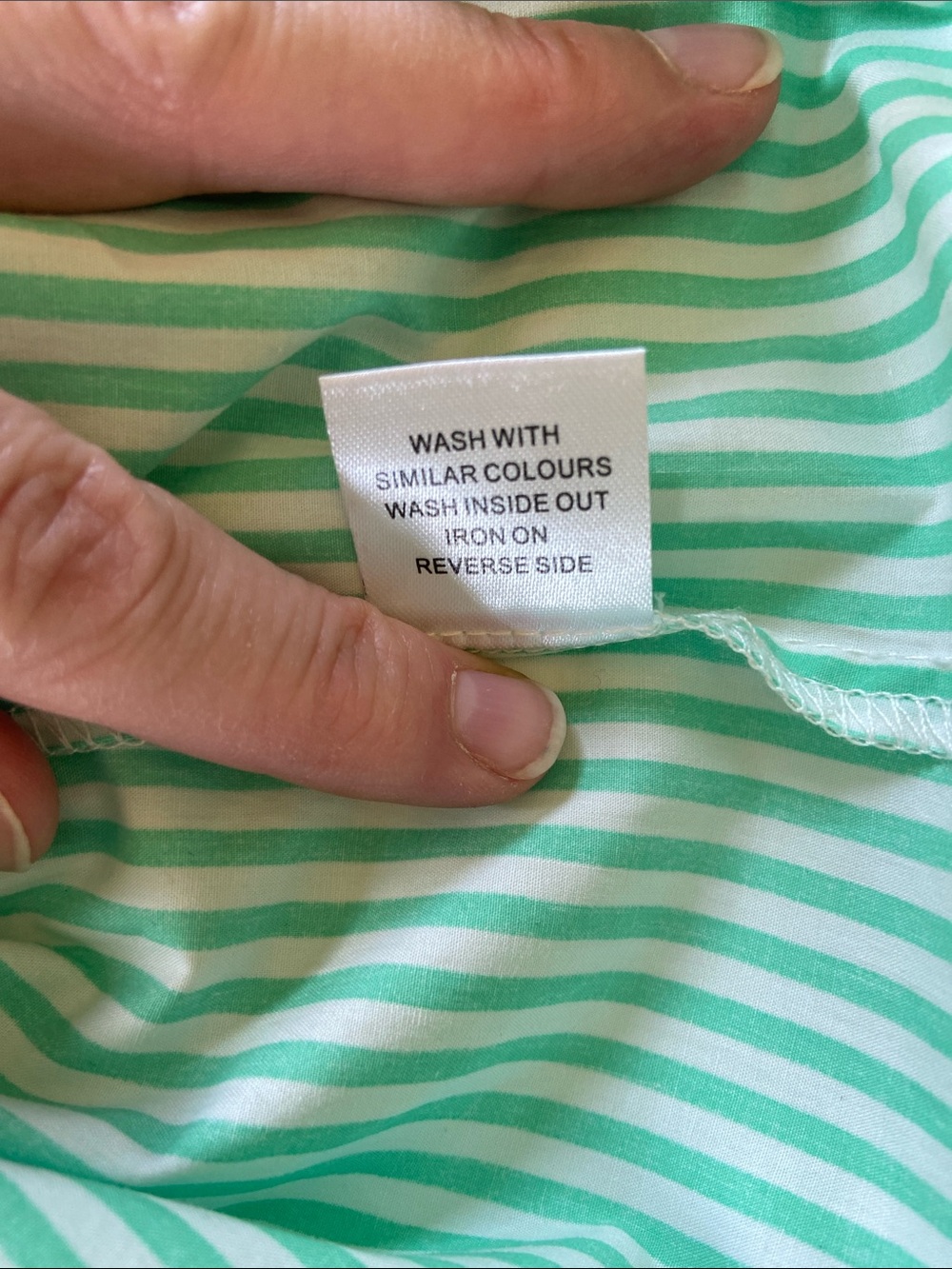 The Burgess Collection “The Striped Oxford Dress” Green & White Size X Small - Picture 12 of 12